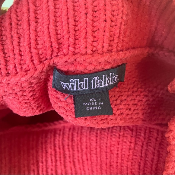 WILD FABLE ORANGE KNIT CROPPED LONG SLEEVE SWEATER SIZE XL - Picture 5 of 5